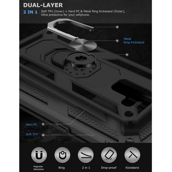 Cases Covers & Skins Ring Buckle Kickstand Armor Phone Case For Samsung Galaxy A8 2018 Black