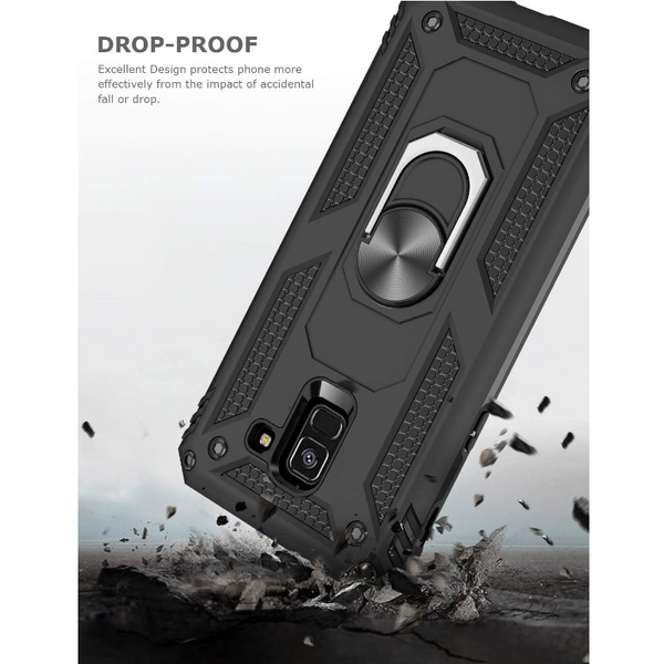 Cases Covers & Skins Ring Buckle Kickstand Armor Phone Case For Samsung Galaxy A8 2018 Black