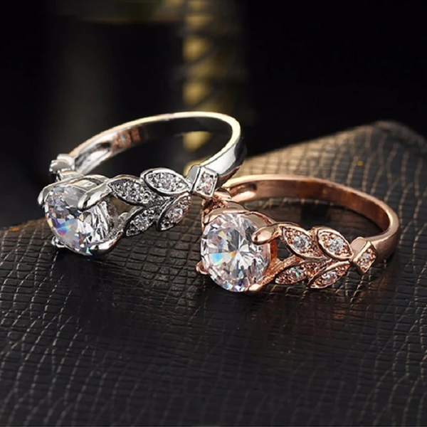 Brilliant Round Cut Zirconia Simulated Diamond Ring Wedding