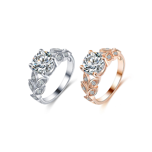 Veile Studios Brilliant Round Cut Zirconia Simulated Diamond Ring Wedding Rings