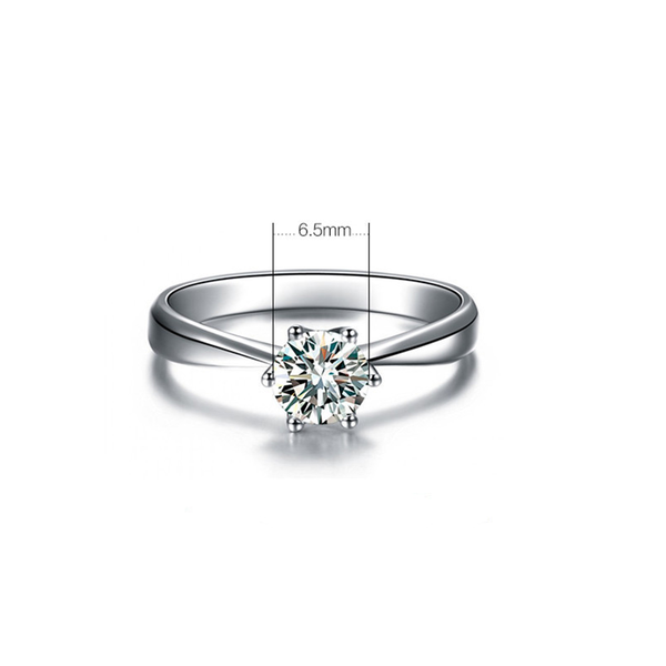 Rings Classic 6 Prong Sparkling Cubic Zirconia Solitaire