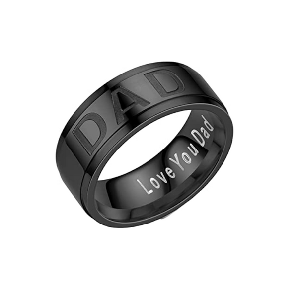 Rings Father Day Gift Dad Engraved Titanium Men