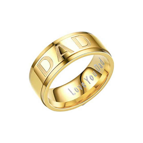 Veile Studios Father Day Gift Dad Engraved Titanium Men Rings
