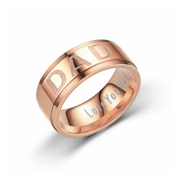 Veile Studios Father Day Gift Dad Engraved Titanium Men Rings