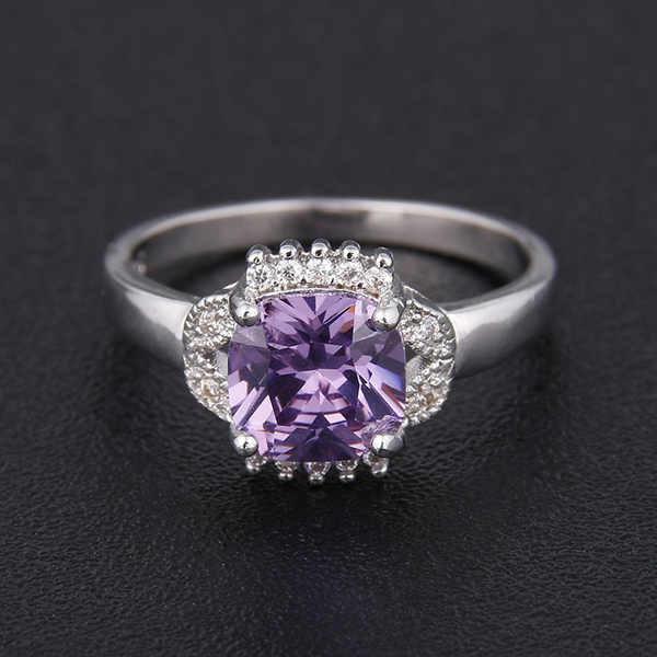 Veile Studios Purple Zircon Silver Plated Cubic Rings