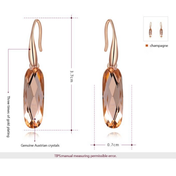 Veile Studios Rings Rose Gold Oval Champagne Drill Collars Earrings