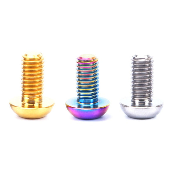 Risk 12Pcs M5u00d710mm Disc Disk Brake Rotor Bolts T25 Torx Titanium Mtb Bicycle Bike Water Cage Screw Gold Brake Rotors