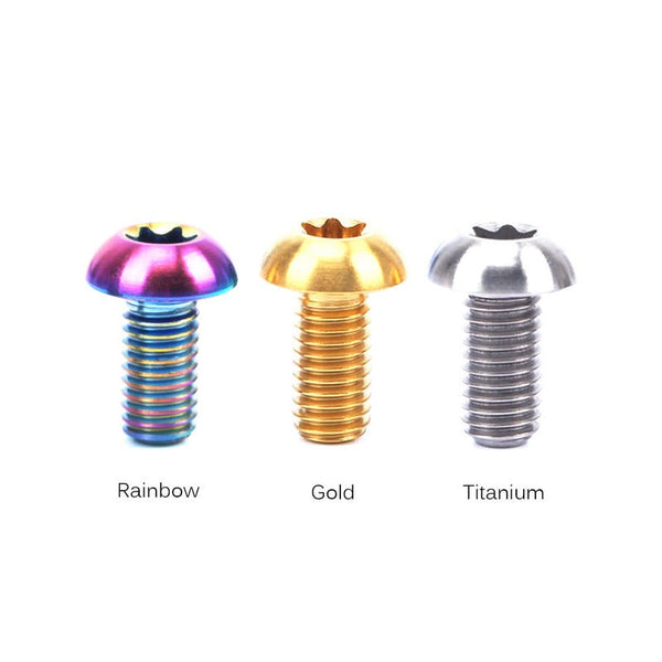 Risk 12Pcs M5u00d710mm Disc Disk Brake Rotor Bolts T25 Torx Titanium Mtb Bicycle Bike Water Cage Screw Brake Rotors