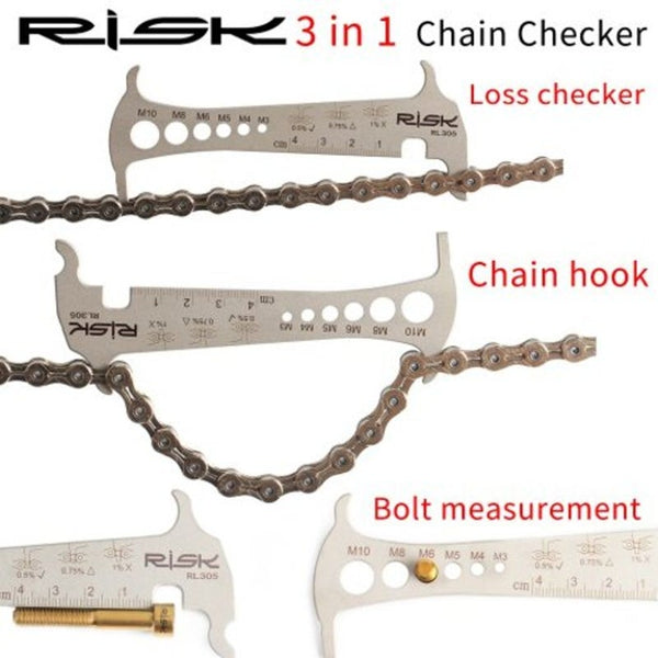 Risk Rl305 In 1 Bike Bicycle Chain Checker Wear Indicator Hook Bolt Measurement Bike Tools