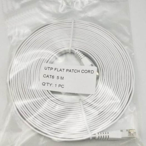 Rj45 Ethernet Flat Network Cable 5M White Ethernet Cables (Rj 45/8P8c)