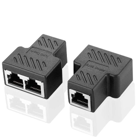 Network Cards Adapters Rj45 Ethernet Splitter 1 To 2 Extender Connector Female 8P8c Plug Lan Suitable For Cat5 Cat5e Cat6 Cat6e Cat7 Splitters Coupler