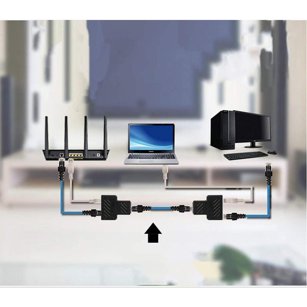 Network Cards Adapters Rj45 Ethernet Splitter 1 To 2 Extender Connector Female 8P8c Plug Lan Suitable For Cat5 Cat5e Cat6 Cat6e Cat7 Splitters Coupler
