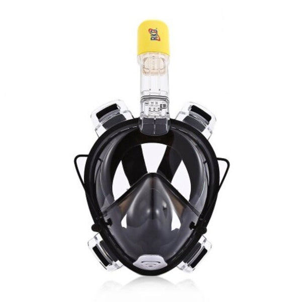 Rkd Diving Detachable Dry Snorkeling Full Face Mask Set Black Masks