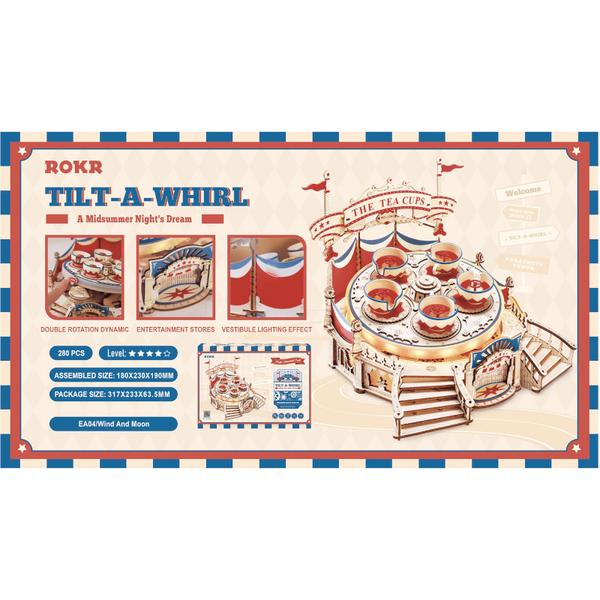 Rokr Tilt A Whirl The Tea Cup Amusement Park Series Building Toy Birthday Puzzles