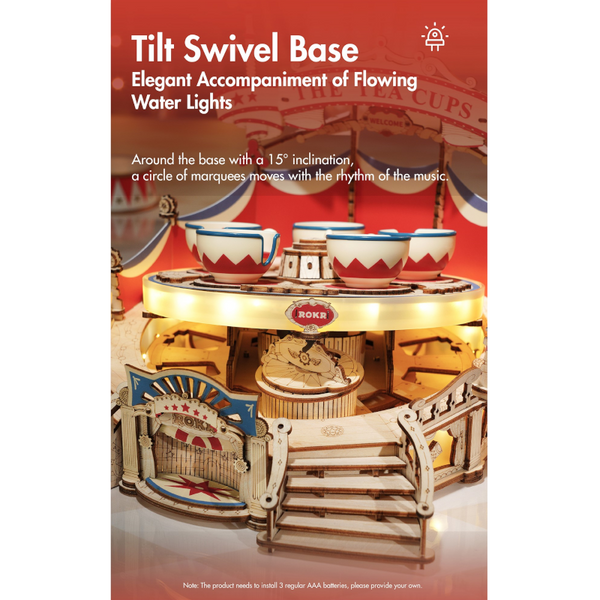 Rokr Tilt A Whirl The Tea Cup Amusement Park Series Building Toy Birthday Puzzles