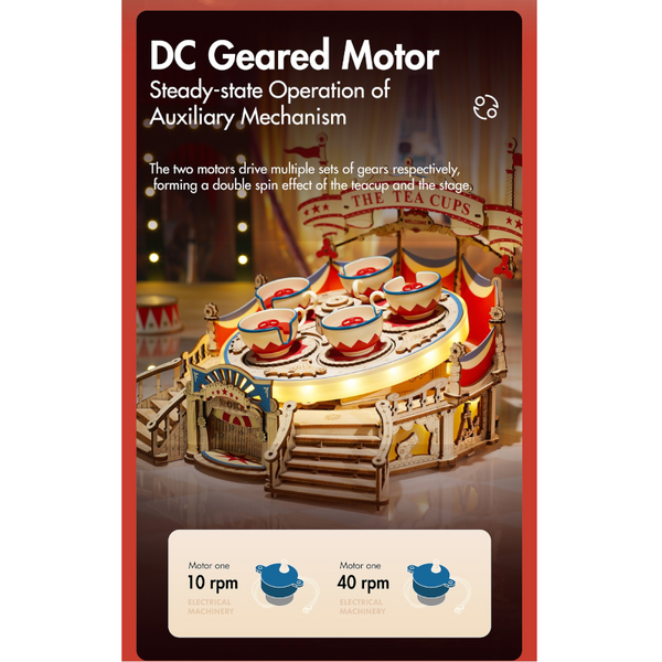 Rokr Tilt A Whirl The Tea Cup Amusement Park Series Building Toy Birthday Puzzles