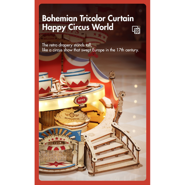 Rokr Tilt A Whirl The Tea Cup Amusement Park Series Building Toy Birthday Puzzles