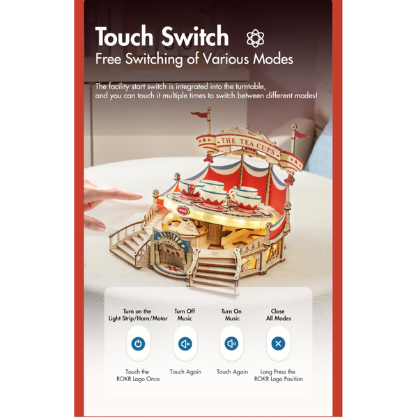 Puzzles Robotime Rokr Tilt A Whirl The Tea Cup Amusement Park Series Building Toy Birthday