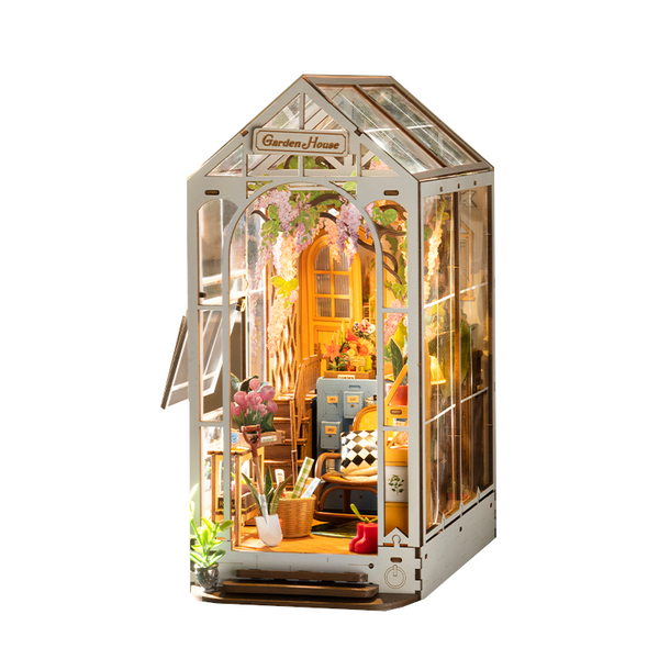 Puzzles Robotime Rolife Garden House Book Nook Kit Shelf Insert Easy Assemble Toys