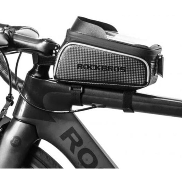 Bike Bag 017 1Bk Top Tube Portable Waterproof Bicycle Frame Touch Screen Cell Phone Holder Black Bags & Panniers
