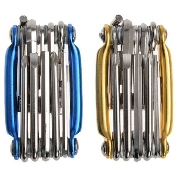 All In One Foldable Bicycle Repair Combination Kit Golden Bike Tools