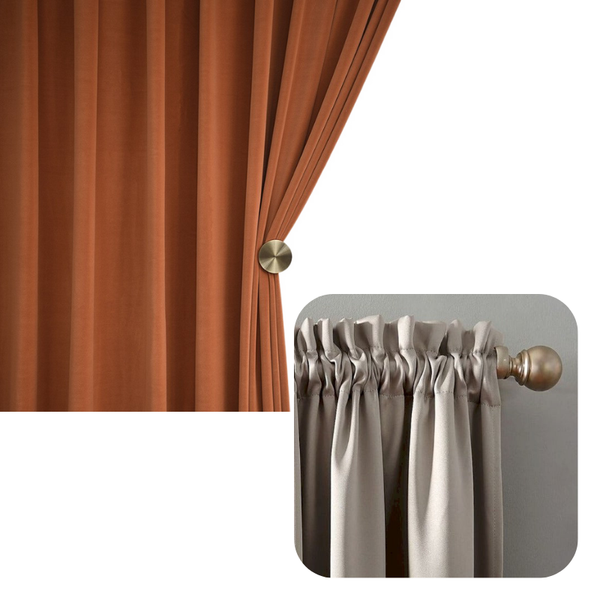100Cm Orange High Quality Modern Velvet Blackout Curtains For Living Room Bedroom Dining Curtains & Drapes