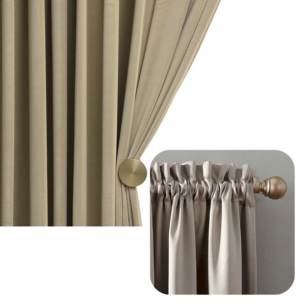 100Cm Khaki High Quality Modern Velvet Blackout Curtains For Living Room Bedroom Dining Curtains & Drapes