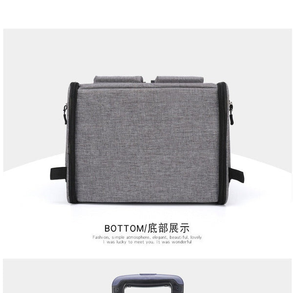 Grey 3 In 1 Pet Carrier: Rolling Backpack With Collapsible Design Pet Transport