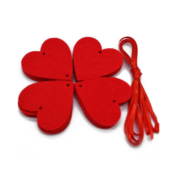 Romantic Diy Red Love Heart Garlands 16 Hearts With Rope Decorations Flowers Petals & Garlands