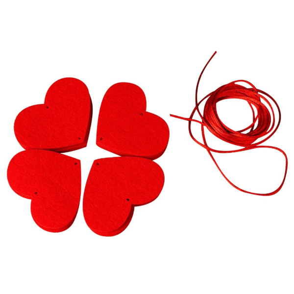 Romantic Diy Red Love Heart Garlands 16 Hearts With Rope Decorations Flowers Petals & Garlands