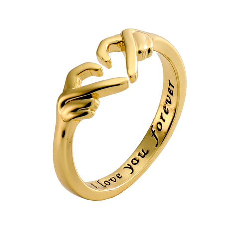 Veile Studios Romantic Hands Forming Love Heart Ring Rings