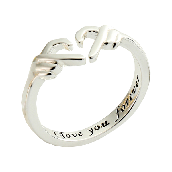 Veile Studios Romantic Hands Forming Love Heart Ring Rings