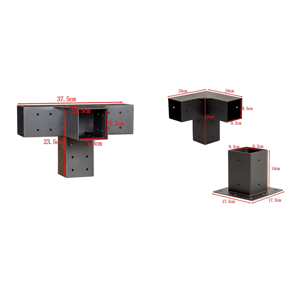 Randy & Travis Machinery Roof Pergola Gazebo Shed Matte Black Steel Brackets Diy Kits Gazebos & Pergolas