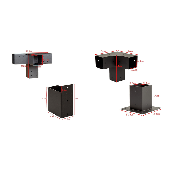 Randy & Travis Machinery Roof Pergola Gazebo Shed Matte Black Steel Brackets Diy Kits Gazebos & Pergolas