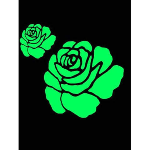 Rose Flower Glow In The Dark Wall Sticker Luminous Green 29210.1Cm