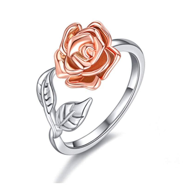 Veile Studios Rose Flower For Women Mother's Day Gift Wrap Open Rings