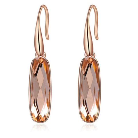 Rings Rose Gold Oval Champagne Drill Collars