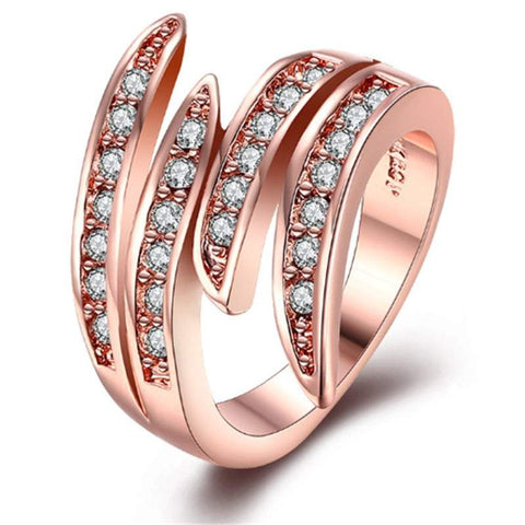 Rings Rose Gold Plated Cocktail Flame