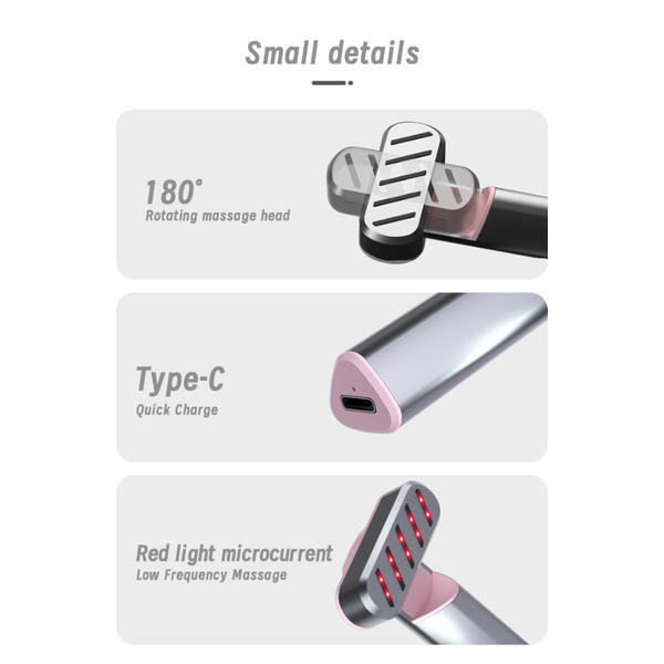 Rose Gold Anti Aging Eye Care Device 42C Heat Red Light High Frequency Vibration Other Health Care