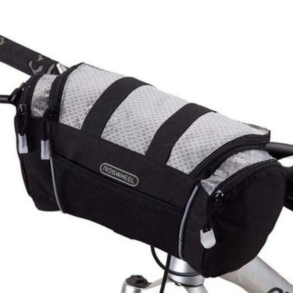 Multi Use 5L Bicycle Handlebar Bag Sling Pack Bike Front Tube Pocket For Camping Hiking Cycling Gray Bags & Panniers