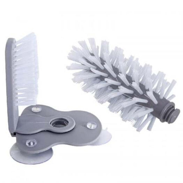 Rotating Wall Mounted Glass Cup Cleaning Brush For Kitchen Gray