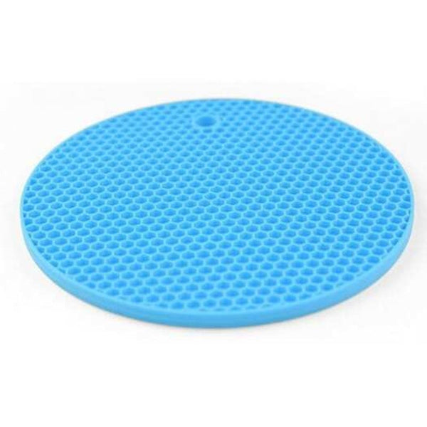 Round Heat Resistant Silicone Mat Drink Cup Coasters Non Slip Table Placemat Sky Blue