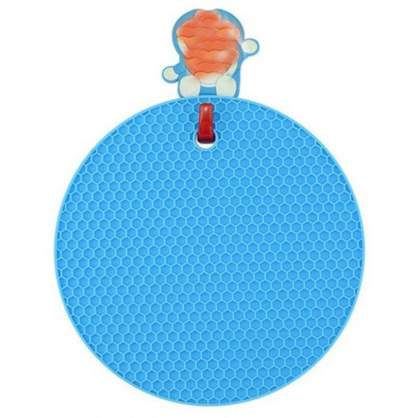 Round Heat Resistant Silicone Mat Drink Cup Coasters Non Slip Table Placemat Sky Blue