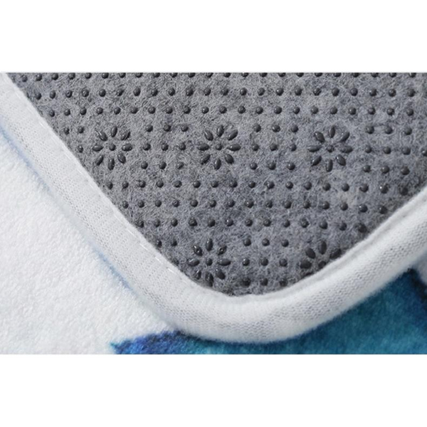 Nordic Modern Round Gray Patterned Rug Non Slip Floor Mat Decor Rugs