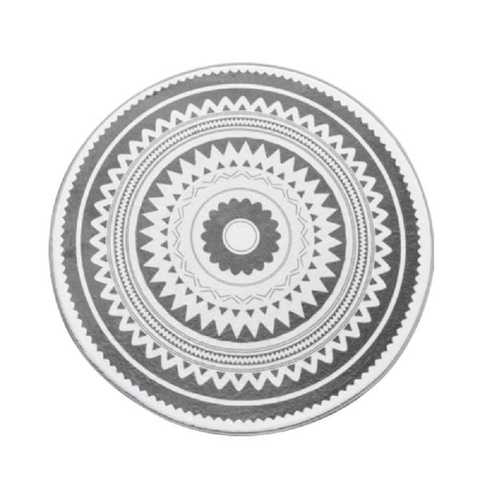 Round Modern Grey Pattern Polyester Rug Lounge Room Decor Rugs