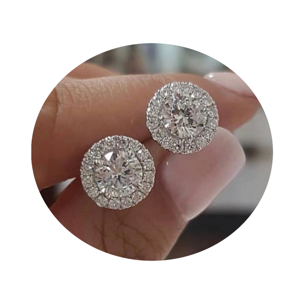 Veile Studios Round Diamond Classic Timeless Design Earrings