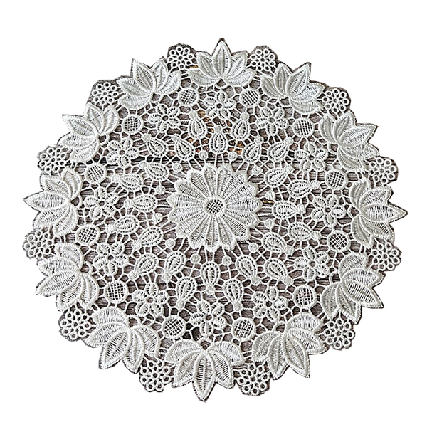 Round Lace White Embroidery Doily Table Mat Placemat Placemats