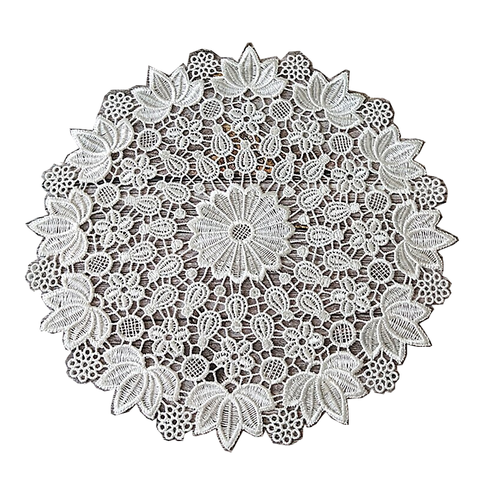 Round Lace White Embroidery Doily Table Mat Placemat Placemats