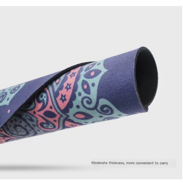 Round Yoga Mat Rubber Non Slip Thick Wide Meditation Floor Mats & Non Slip Towels