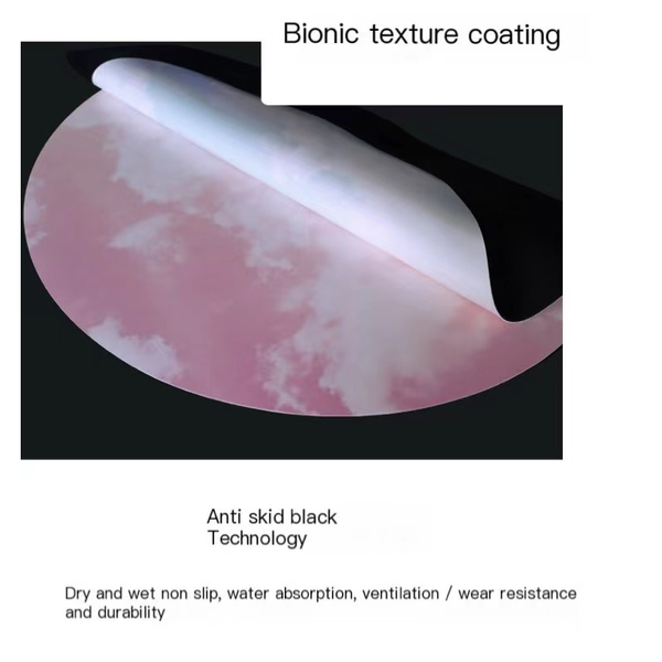 Round Yoga Mat Rubber Non Slip Thick Wide Meditation Floor Mats & Non Slip Towels